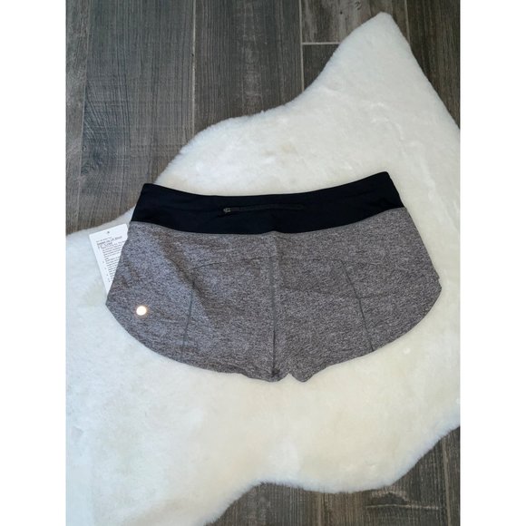 Lululemon Speed Up Lined LR Short *2.5" Heather Lux Multi Black / Black size 10 - Picture 3 of 4